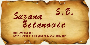 Suzana Belanović vizit kartica